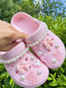 14pcs DIY Detachable Shoe Accessories, Bow, Pink Bear, Heart, ABS Pearl Shoe Charms, Suitable For Hollow Sandals, Slippers, Garden Shoes, Beach Shoes, Holiday Gift
