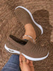 Women's Spring/Summer Slip-On Mesh Casual Shoes, Soft Sole Lightweight Breathable Walking Sneakers, Solid Color Loafers