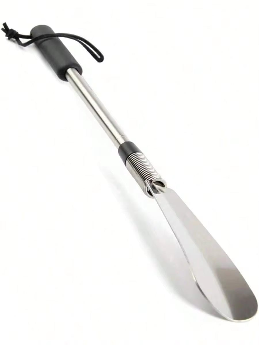 Premium Long Handled Shoe Lifter 16" To 31" Adjustable Expander Shoe Horn - Extends & Collapses Stainless Steel Telescopic Spring Shoehorn