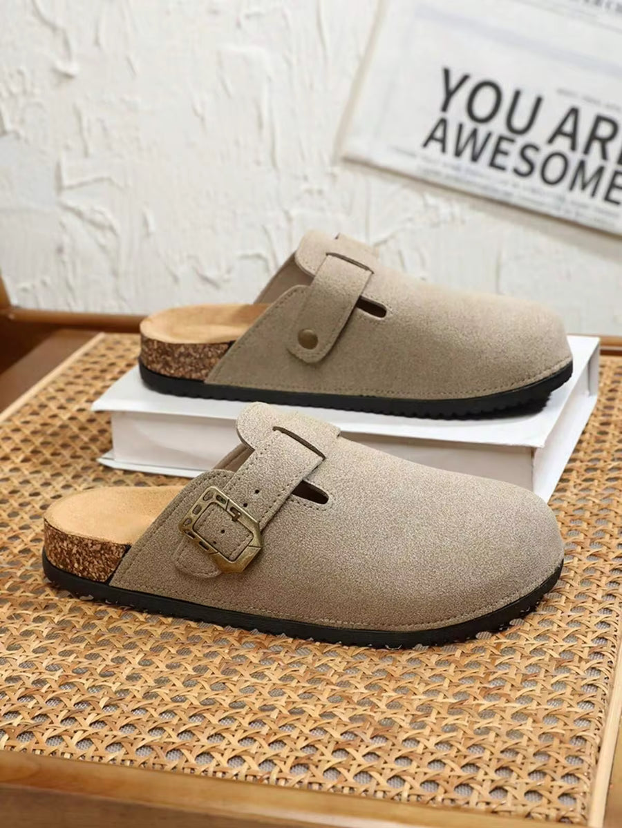 Spring Summer Autumn Outdoor Lightweight Men's Sandals, Comfortable Non-Slip Men's Slippers, Soft Cork Sole Durable Men's Clogs, High Quality Brand Men's Shoes, Women's Shoes, Outdoor Thick Closed Toe Men's Sandals (Asymmetrical Pattern)